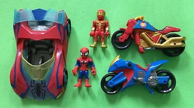 Buy Spider-Man & Iron Man Playskool Heroes Hasbro Marvel 5  Car & Motorcycles • 0.99£