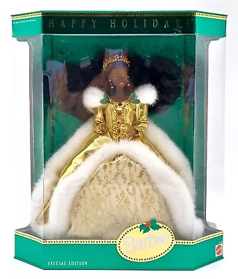 Buy 1994 Happy Holidays Barbie Doll / African American / Mattel 12156, NrfB • 66.68£