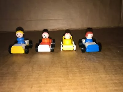 Buy Vintage Fisher Price Little People Mix Lots - 3 Cars - 1 Push Chair - 4 Figures • 21.99£