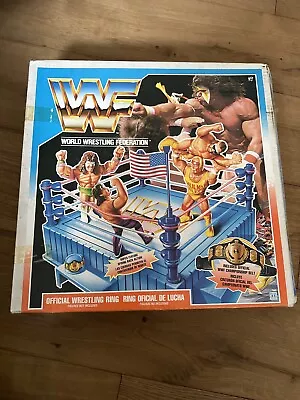 Buy WWF Wrestling Ring And Figurines 1991 Hasbro • 82£