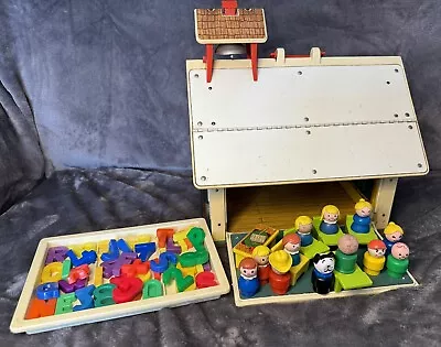 Buy Vintage Fisher Price Play Family School House With Letters & Figures 1970s • 30£