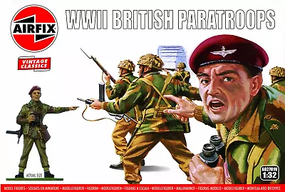 Buy Airfix A02701V WWII British Paratroops Vintage Classics Figures 1:32 Scale Model • 16.94£