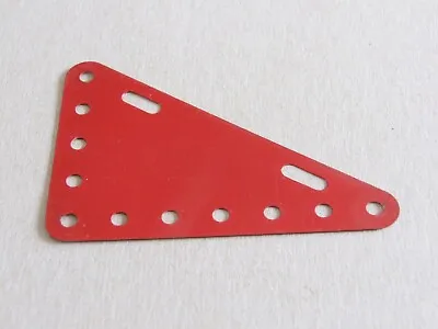 Buy Meccano 5 X 7 Hole Triangular Flexible Metal Plate Part 226 Mid Red Stamped MMIE • 2£