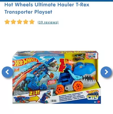 Buy BNIB HotWheels Ultimate T-Rex Transporter/Hauler FIFO-HNG50 By Mattel Inc 2 Cars • 66.99£