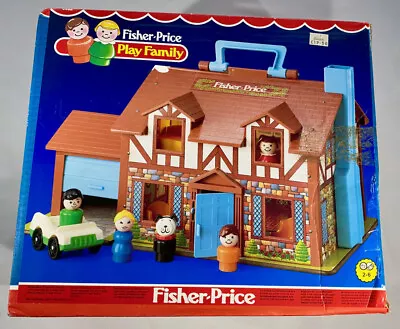 Buy FISHER PRICE Vintage PLAY FAMILY TUDOR DOLL HOUSE 1969/1980 CAR FIGURES DOG TOY • 249£