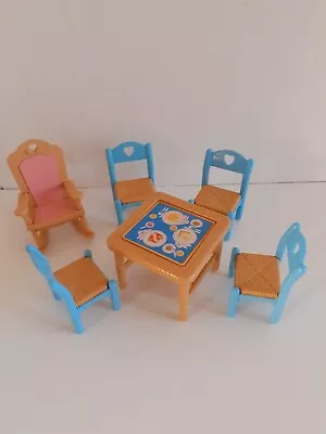 Buy Fisher Price Loving Family Home Furniture Table 4 Chairs + Rocking Chair • 13.99£