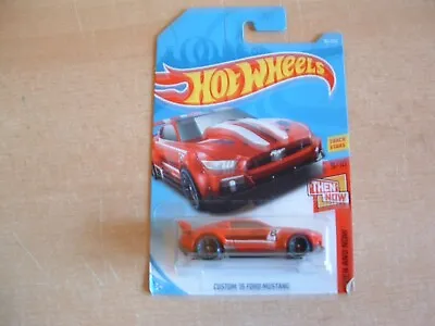 Buy New Sealed CUSTOM '15 FORD MUSTANG Hw Then And Now HOT WHEELS Toy Car RED 96/365 • 7.99£