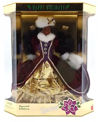 Buy 1996 Happy Holidays Barbie Doll / African American / Mattel 15647 / NrfB • 92.16£