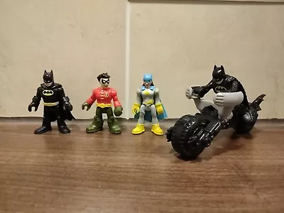 Buy Imaginext Batman Figure Bundle - Batbike, 2x Batman, Batgirl, And Robin • 3£
