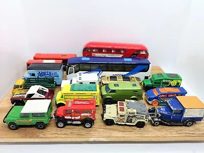 Buy Job Lot 16 Playworn Die Cast Cars Bundle Busses Hot Wheels Matchbox 1:64 Scale • 11£