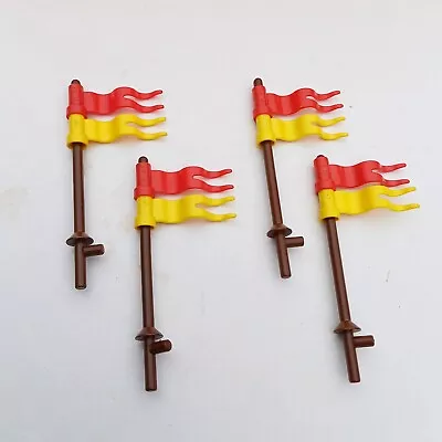 Buy LEGO Vintage Castle Knights X4 Brown Lances Red & Yellow Flags 6080 [b] • 5.95£