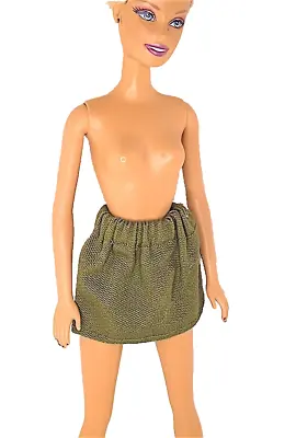 Buy BARBIE 80s - Military Green Cotton Mini Skirt B110 • 6.17£