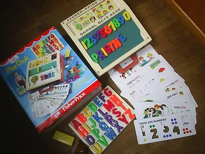 Buy Fisher Price ABC Toy Vintage School Play Desk Alphabet Letters Stencils Complete • 295£