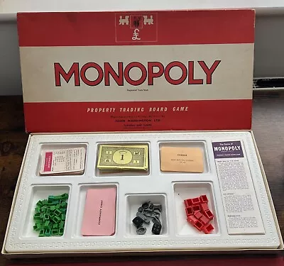 Buy Monopoly Board Game Waddingtons Vintage 1972 Red White Box Boxed Original Uk • 19.99£