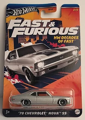 Buy New Hot Wheels Fast And Furious HW Decades Of Fast '70 Chevrolet Nova SS • 5£
