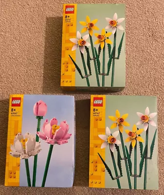 Buy Lego Flowers Bundle Daffodils 40747 & Lotus Flowers 40647 - Brand New • 21£