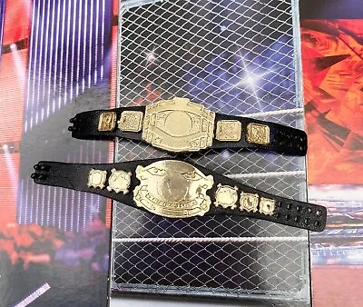 Buy 2 X Wwe Mattel Elite Figure Wrestling Belt Intercontinental World Heavyweight • 14.96£
