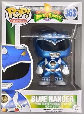 Buy #363 Blue Ranger - Metallic - Power Rangers Damaged Box Funko POP With Protector • 20.99£