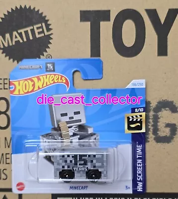 Buy HOT WHEELS 2024 G Case MINECRAFT MINECART 15 YEARS Boxed Shipping Combined Post • 3.95£