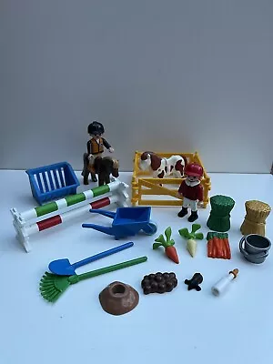 Buy Playmobil Horse And Accessories Bundle - Horses, Figures, Show Jumping, Carrots • 7£