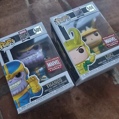 Buy Funko Pop! 80 YEARS 509 THANOS 508 LOKI COLLECTOR CORPS EXCLUSIVE • 29.99£