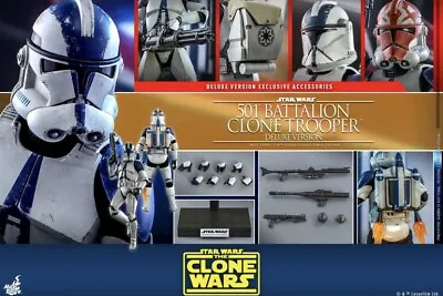 Buy 1/6 Hot Toys Tms023 Star Clone Wars 501st Battalion Clone Trooper Deluxe Ver • 380£
