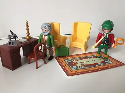 Buy Playmobil Victorian Mansion Sherlock Holmes Doctor Watson Microscope Desk Chairs • 25£