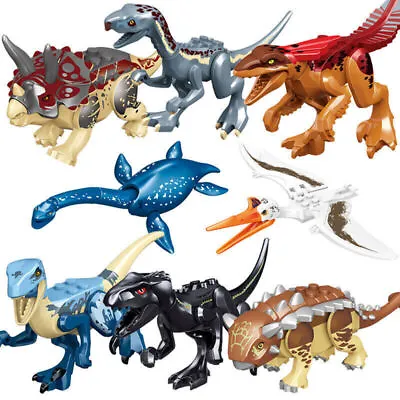 Buy 8Pcs Dinos Fit Jurassic World Lego Dinosaur Tyrannosaurus TRex Park Raptor Toy • 12.41£