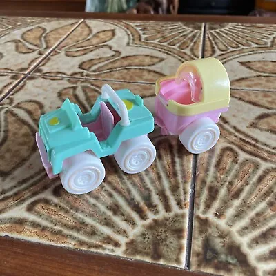 Buy Fisher Price Smooshies Smooshees 1980's Plush Doll Toys Car Jeep And Horse Cart • 8.99£