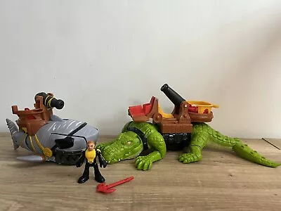 Buy Fisher-Price Imaginext Mega Mouth Shark + Walking Croc & Figure In Ex Cond • 14.99£