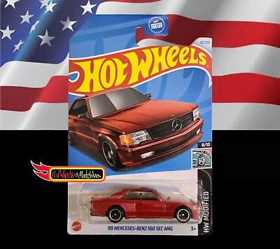 Buy Hot Wheels '89 MERCEDES-BENZ 560 SEC AMG HW MODIFIED US CARD D CASE 2024 • 4.99£
