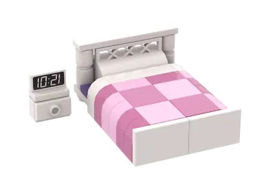Buy Double Bed, Bedside Table, Alarm Clock, Bedroom Furniture | LEGO Bricks • 9.99£