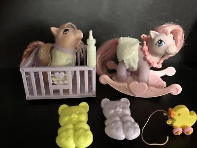 Buy 1984 G1 MLP Baby Cotton Candy & Friend Play & Care Sets Vintage Concave Feet. • 70.57£