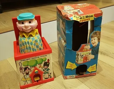 Buy Boxed Fisher Price JACK IN THE BOX Pop Up Puppet Toy Vintage • 24.99£