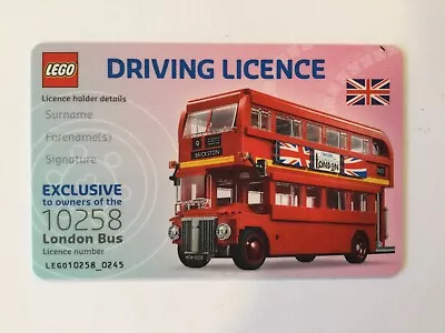 Buy LEGO 10258 London Bus Limited Edition Driving Licence - BRAND NEW • 23.75£