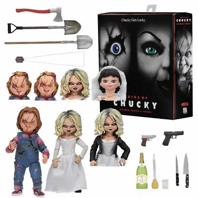 Buy Bride Of Chucky Ultimate Chucky & Tiffany 4  Action Figure 2 Pack Doll • 68.39£