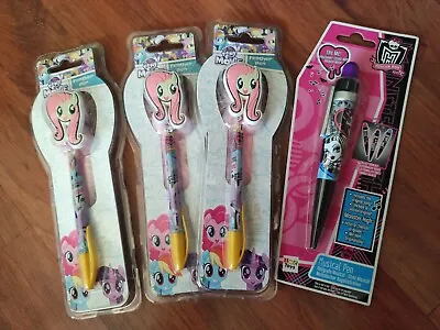 Buy My Little Pony Pens X3 & Monster High Musical Pen X1 Bundle • 7.99£