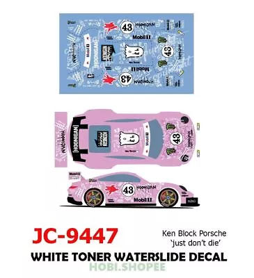 Buy JC-9447 White Toner Waterslide Decals Ken Block Porsche Diecast 1:64 Hot Wheels • 3.78£