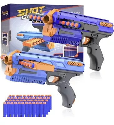 Buy Toy Guns For Nerf Gun Target 2 Pack Foam Blaster Guns With 48 Pcs Bullet • 15.95£