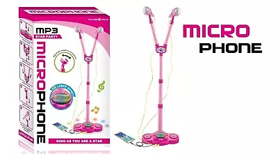 Buy Kids Girls Music Dual Microphone, MP3 Music & Amplifier Strip Light Perfect Gift • 17.99£