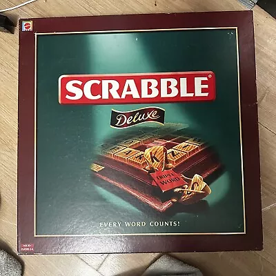 Buy Scrabble Deluxe Edition By Mattel Vintage 2000 Wooden Tiles & Turntable.  • 24.99£