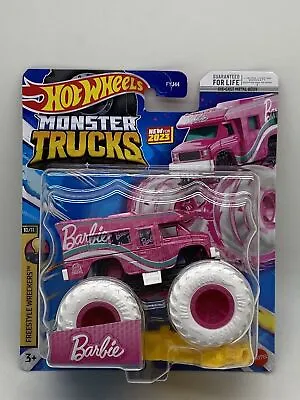 Buy 2023 Hot Wheels Monster Trucks Barbie Jeep White Tires Chase HTF • 19.13£