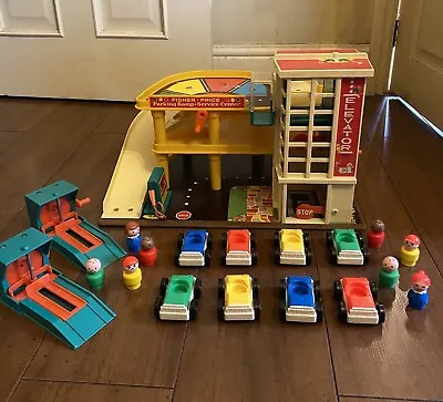Buy Fisher Price Parking Ramp Service Station Ramps Cars Figures 70’s Pre Owned • 59.99£