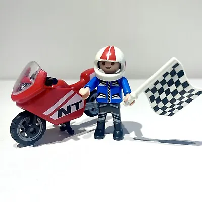 Buy Playmobil Figures: Little Boy On Mini Motorbike With Chequered Flag • 4.50£