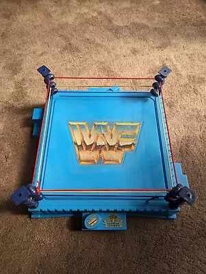Buy WWF Hasbro Wrestling Ring Blue Posts Vintage • 1.20£