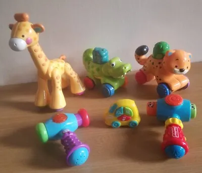 Buy Fisher Price Toy Bundle X6 Giraffe Click Clack, Amazing Animals Activity Hammer  • 8.49£