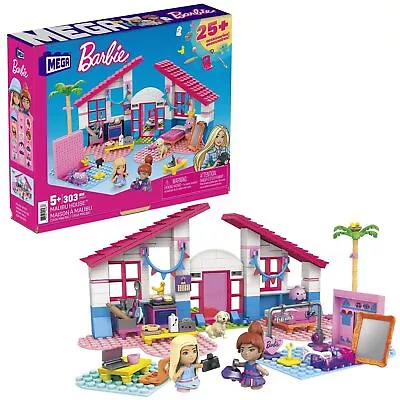 Buy Barbie ​​MEGA Barbie Malibu House Building Set With 303 Bricks And S (US IMPORT) • 33.82£