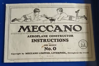 Buy Meccano Constructor Plane Number 0. Original Instruction Manual. • 12.50£