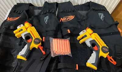 Buy 2 X Nerf Elite N-Strike Nite Finder Guns 2 X Vests Jackets Darts Bundle • 29.99£