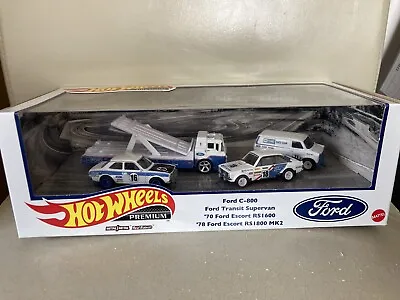 Buy Hot Wheels Premium Collector Set Ford Race Team Escort RS Transit On Real Riders • 55£